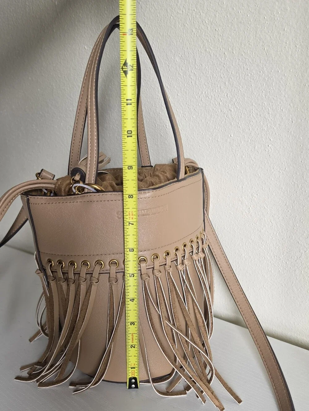 Steve Madden Latte Fringe Bucket Bag Crossbody NWT